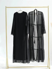Chiffon Plain Abaya Set - Palm and Thread