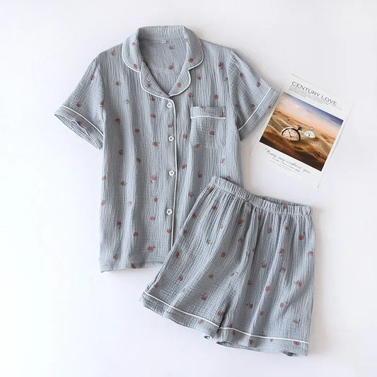 Cotton Crepe Two-piece Pajama - Palm and Thread
