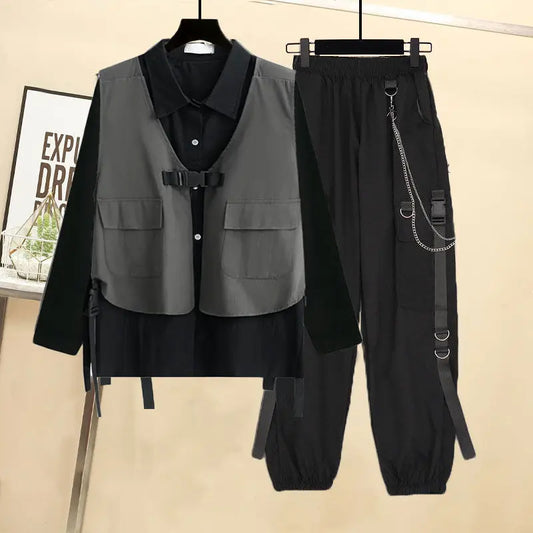 Loose Casual Shirt Vest + Handsome Pant Matching set - Palm and Thread