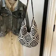 Straw Tote Vintage Vacation Shoulder Bag - Palm and Thread