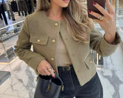 Long Sleeve Cropped Jacket Coat - Palm and Thread
