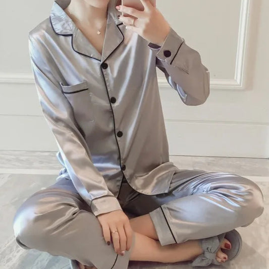 Silk Satin Loungewear Pajama - Palm and Thread