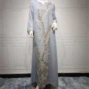 Mesh Bead Embroidered Abaya - Palm and Thread