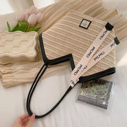 Straw Leisure Capacity Beach Shoulder Bag - Palm and Thread