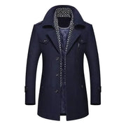 Scarf Collar Cotton-Padded Woolen Coat