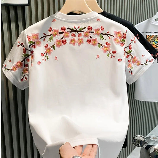 Short-sleeved Embroidered Shirt - Palm and Thread
