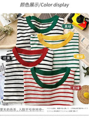 Knitted Round Collar Print T-Shirt - Palm and Thread