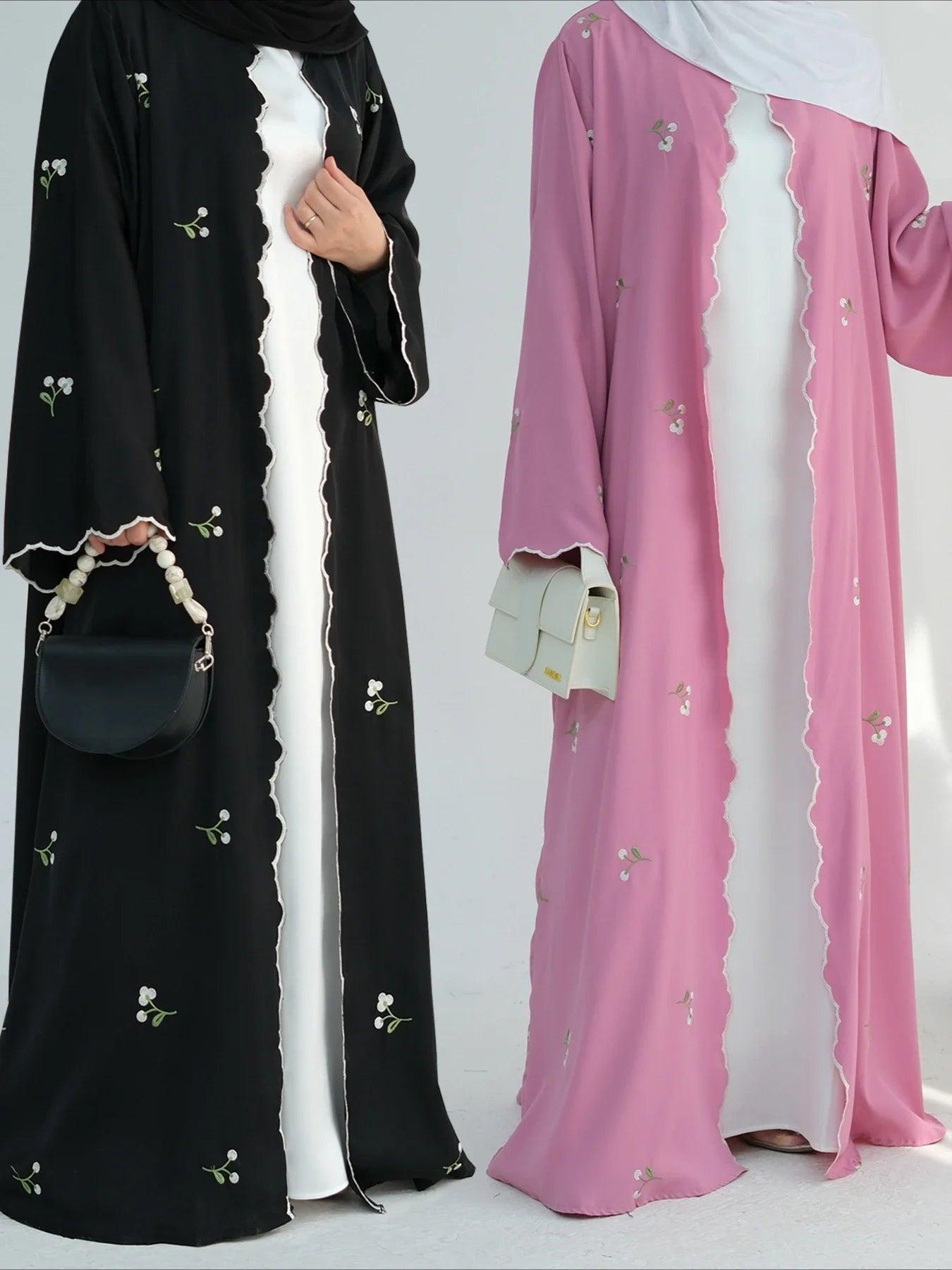 Embroidery Cardigan Abaya Kaftan Vestidos - Palm and Thread