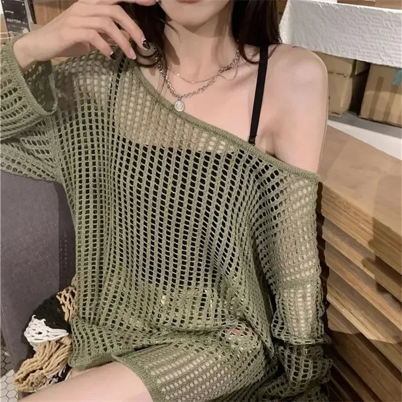 Crop Top Knitted Retro Long Sleeve - Palm and Thread