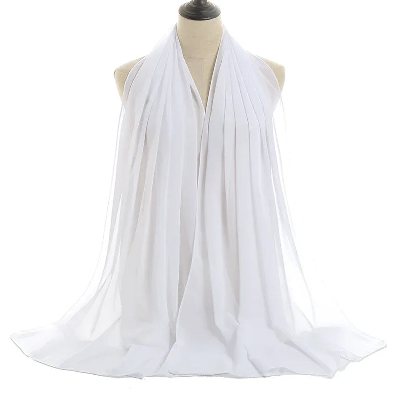 Solid Chiffon Shawl Scarf - Palm and Thread