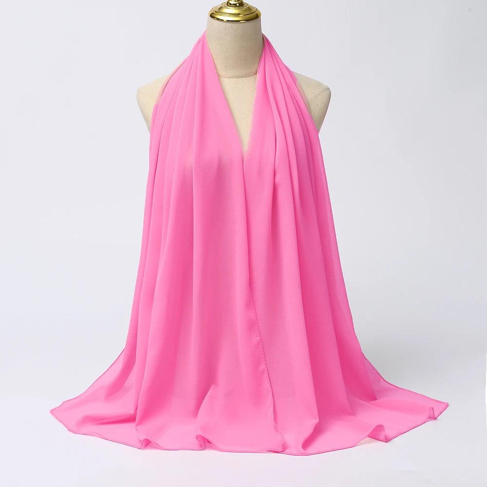 Chiffon Hijab Scarf Long Solid Color Head Wrap - Palm and Thread