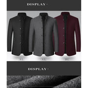 Chinese Style Stand Collar Solid Coat