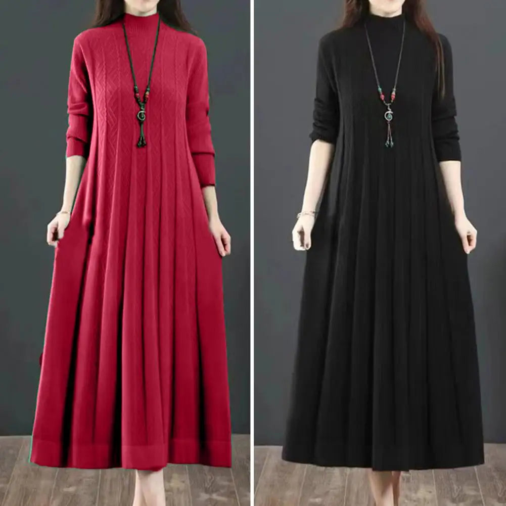 Retro Long Knitted Sweater Dress - Palm and Thread