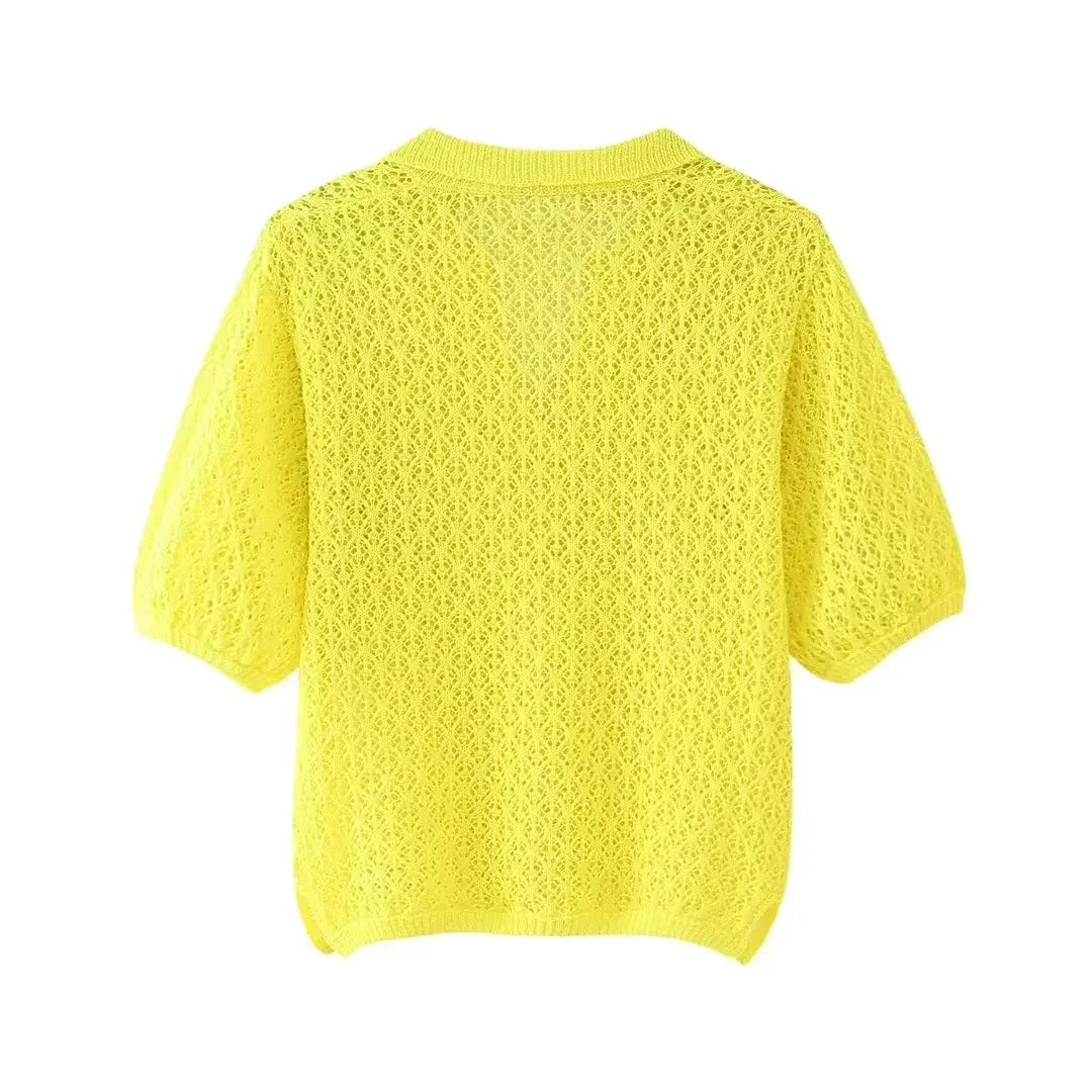 New Jacquard Mesh Loose Top - Palm and Thread
