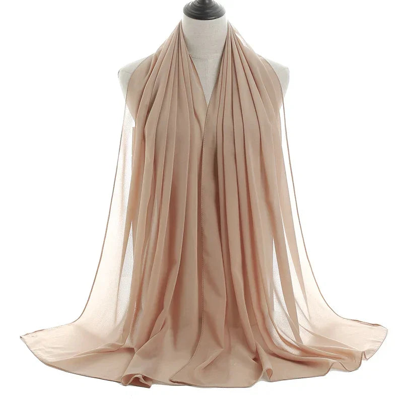 Solid Chiffon Shawl Scarf - Palm and Thread