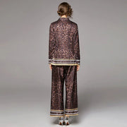 Letter Printed Shirt with Printed Pants Set - Palm and Thread