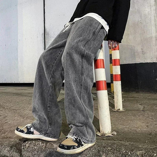 New Streetwear Loose Jeans Korean Style Fashion - Palm and Thread