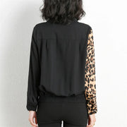 Leopard Print Patchwork Blouse - Palm and Thread