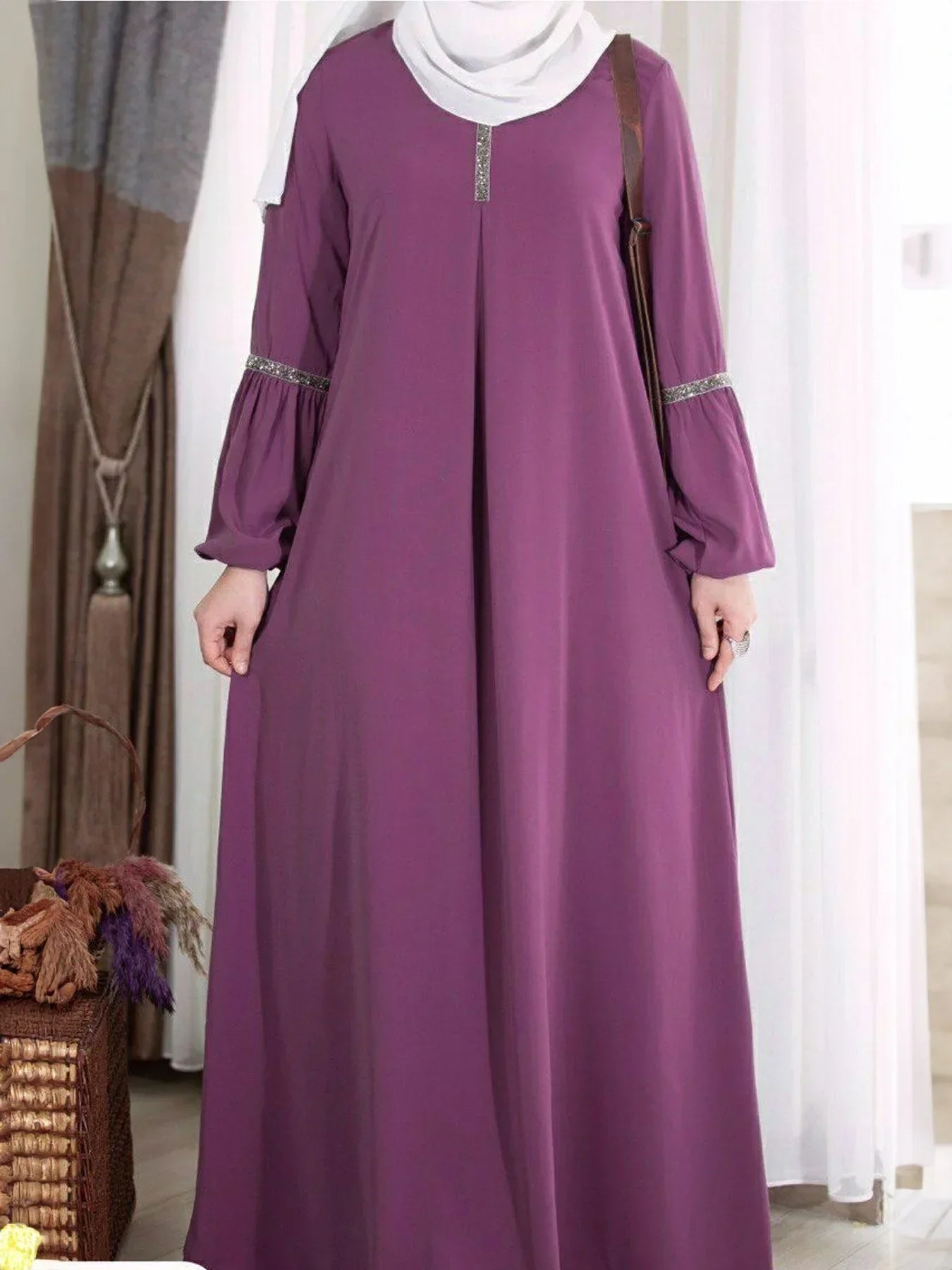 Fashion Long Sleeve Maxi Dress Abaya - Palm and Thread