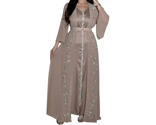 Chiffon Cardigan and Vest Dress Abaya - Palm and Thread