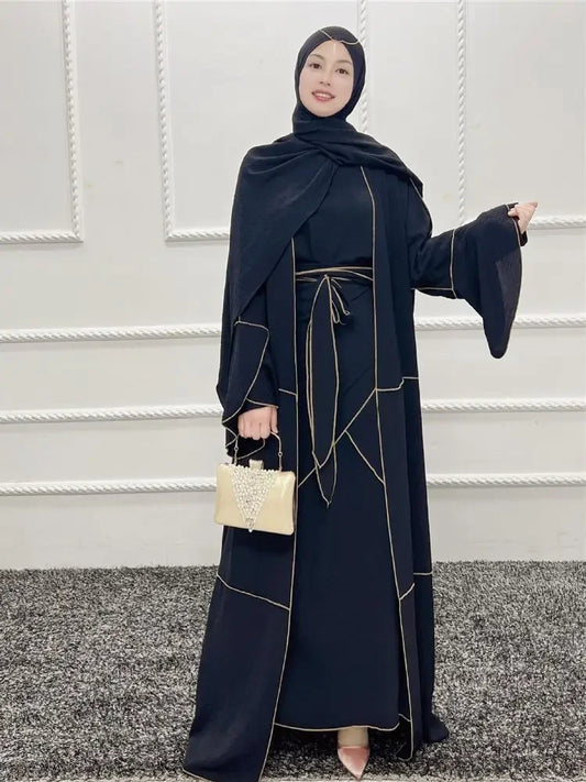 3 Piece Abaya Modest Dress Kaftan - Palm and Thread