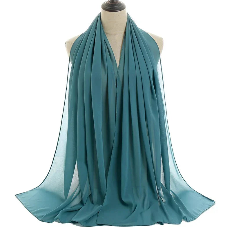 Solid Chiffon Shawl Scarf - Palm and Thread