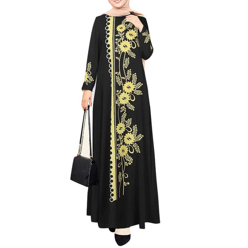 Vintage Floral Printed Abaya - Palm and Thread