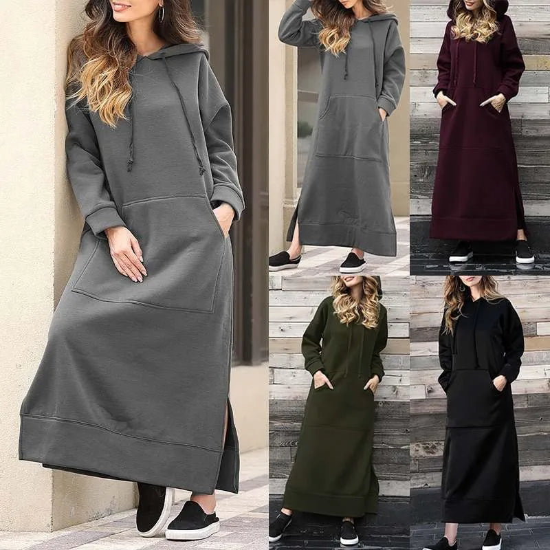 Hooded Big Pocket Abaya - Palm and Thread