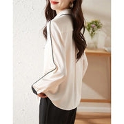 Polo-neck Elegant Patchwork Shirt - Palm and Thread