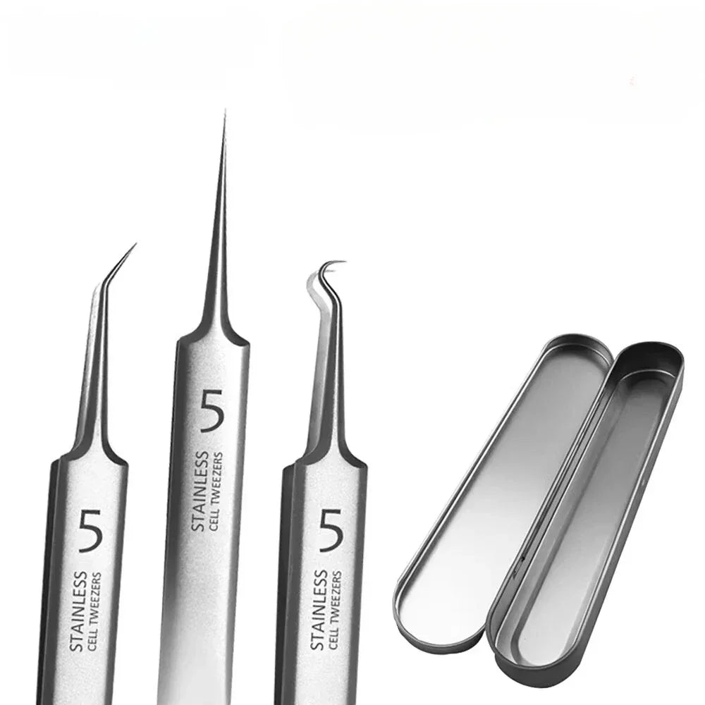 Stainless Steel Blackhead Removal Tool Set - Palm and Thread