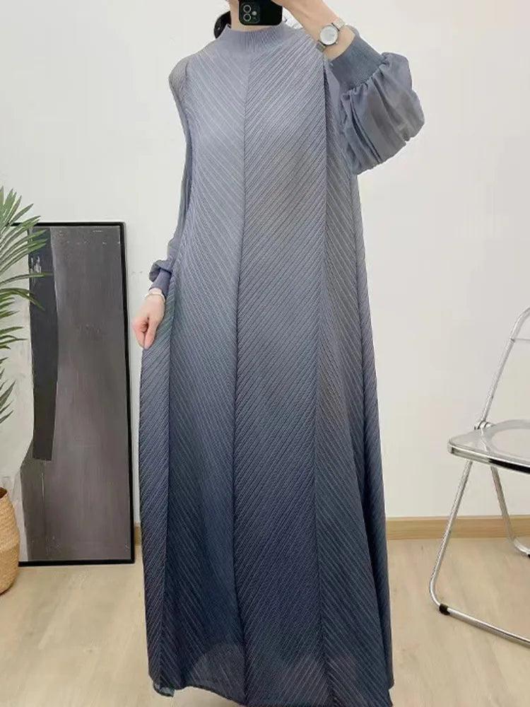 Party Gradient Pleated Long Dress Abaya - Palm and Thread