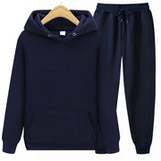 Solid Color Slim Fit Set Hoodie Tracksuit - Palm and Thread
