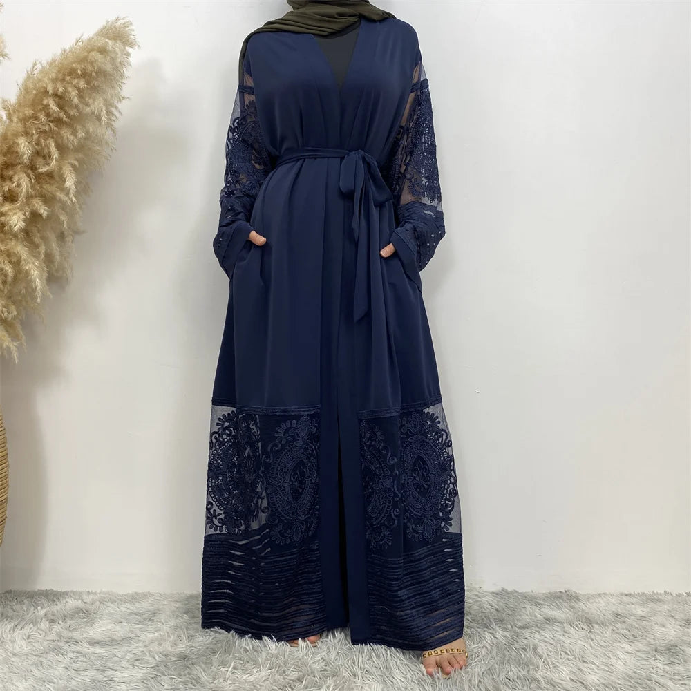 Luxury Gold Rhinestones Abaya Kaftan - Palm and Thread