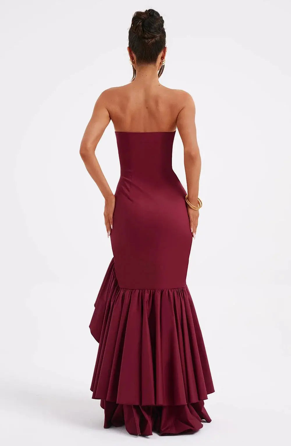 Sexy Strapless Slim Fit Slit Dress