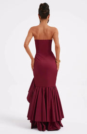 Sexy Strapless Slim Fit Slit Dress