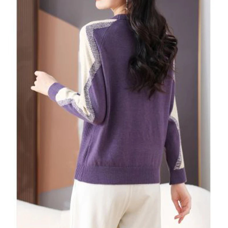 Patchwork Chic Knitted Sweater Top - Palm and Thread