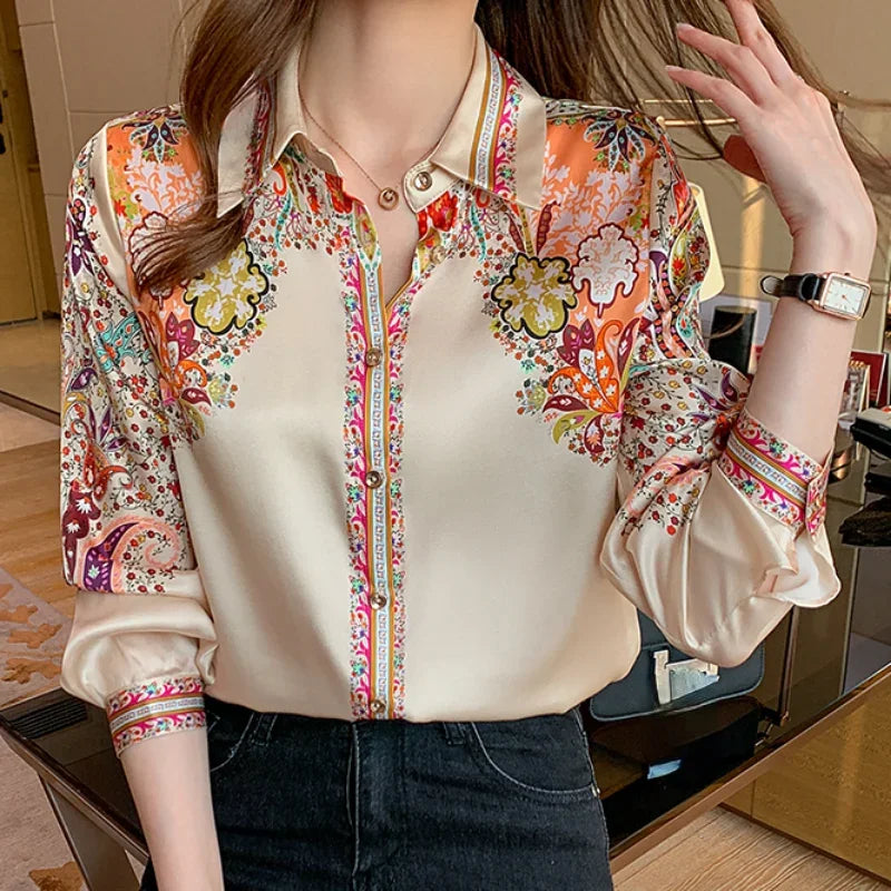 Long Sleeve Floral Print Blouse - Palm and Thread