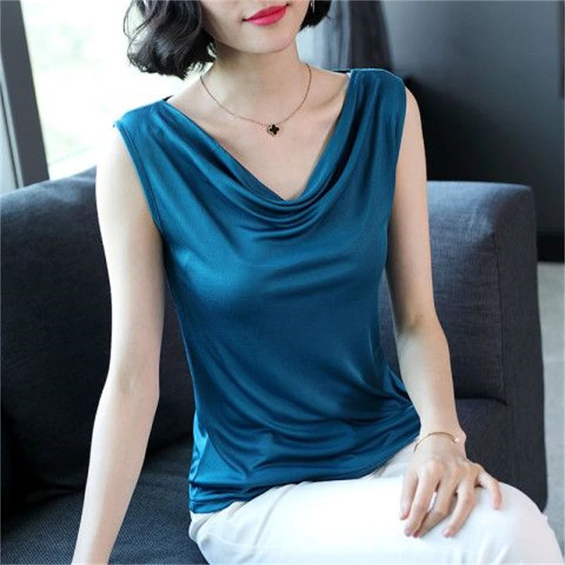 Elegant Tank Top Slim Sleeveless Vest Casual V-Neck - Palm and Thread