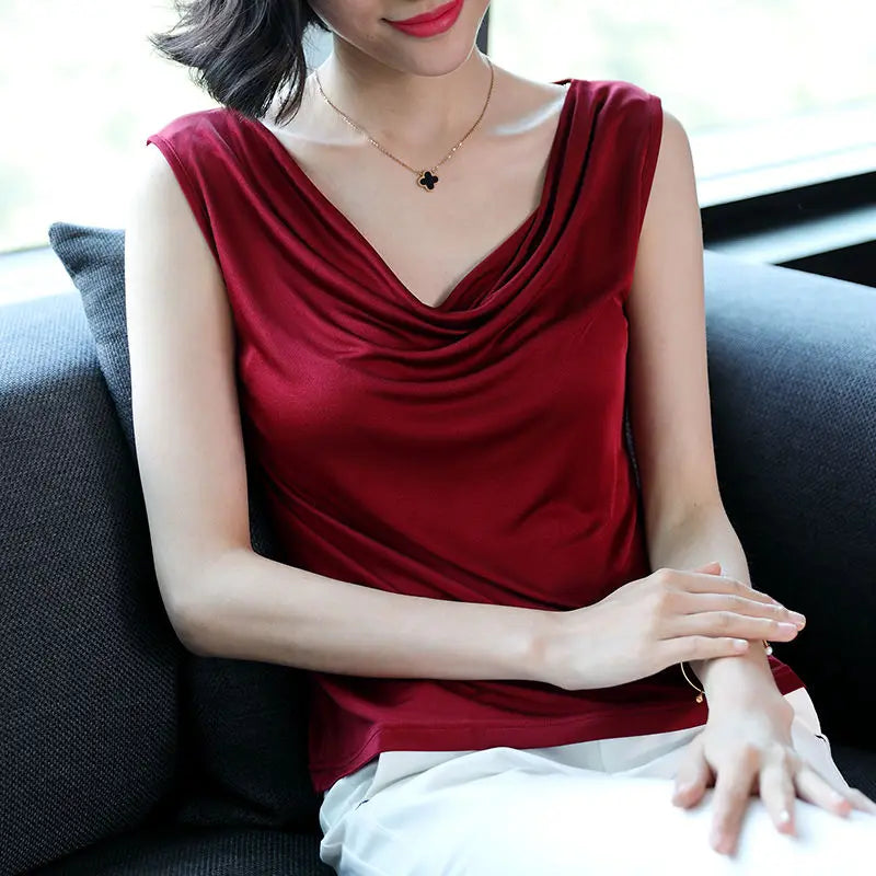 Elegant Tank Top Slim Sleeveless Vest Casual V-Neck - Palm and Thread