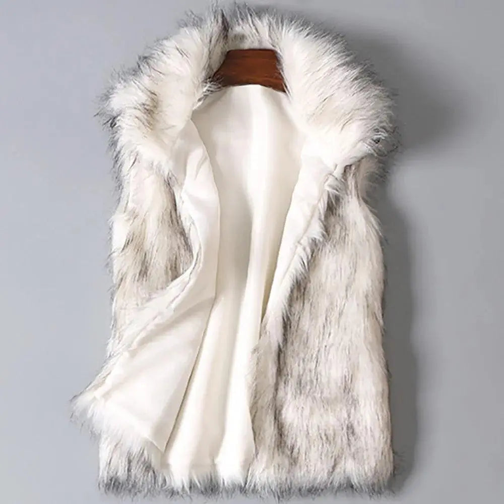 Vest Coat Wool Vest Faux Fur Jacket - Palm and Thread