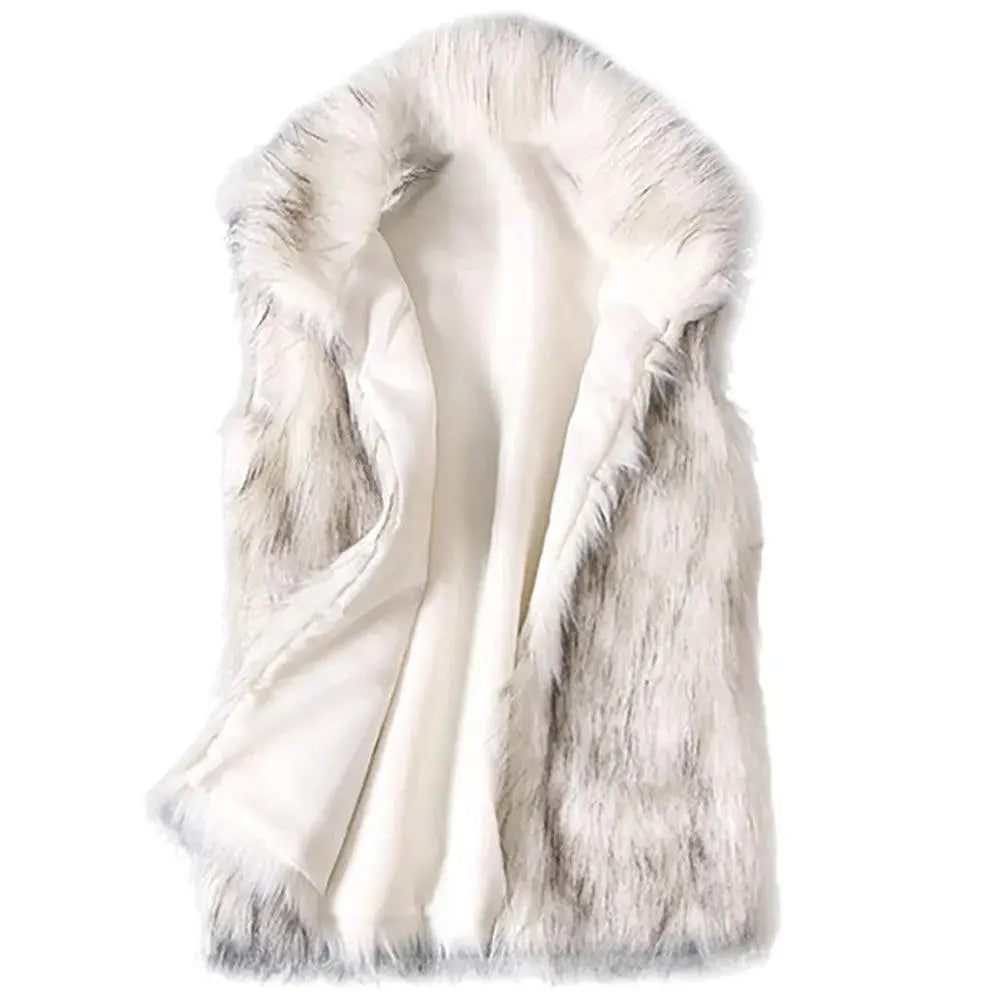 Vest Coat Wool Vest Faux Fur Jacket - Palm and Thread