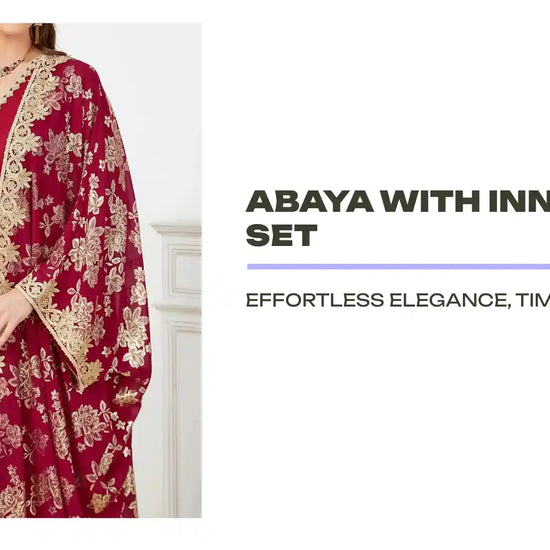 Abaya with Inner 2 Piece Set by@Outfy